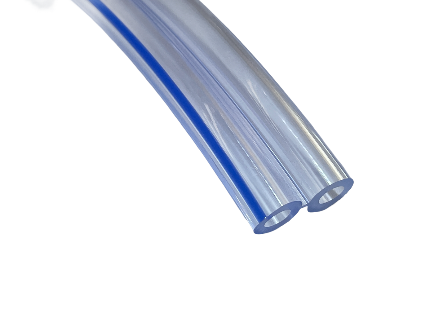 PVC Doppel-Pulsschlauch 2 x ø 7 x 13 mm, blauer Streifen