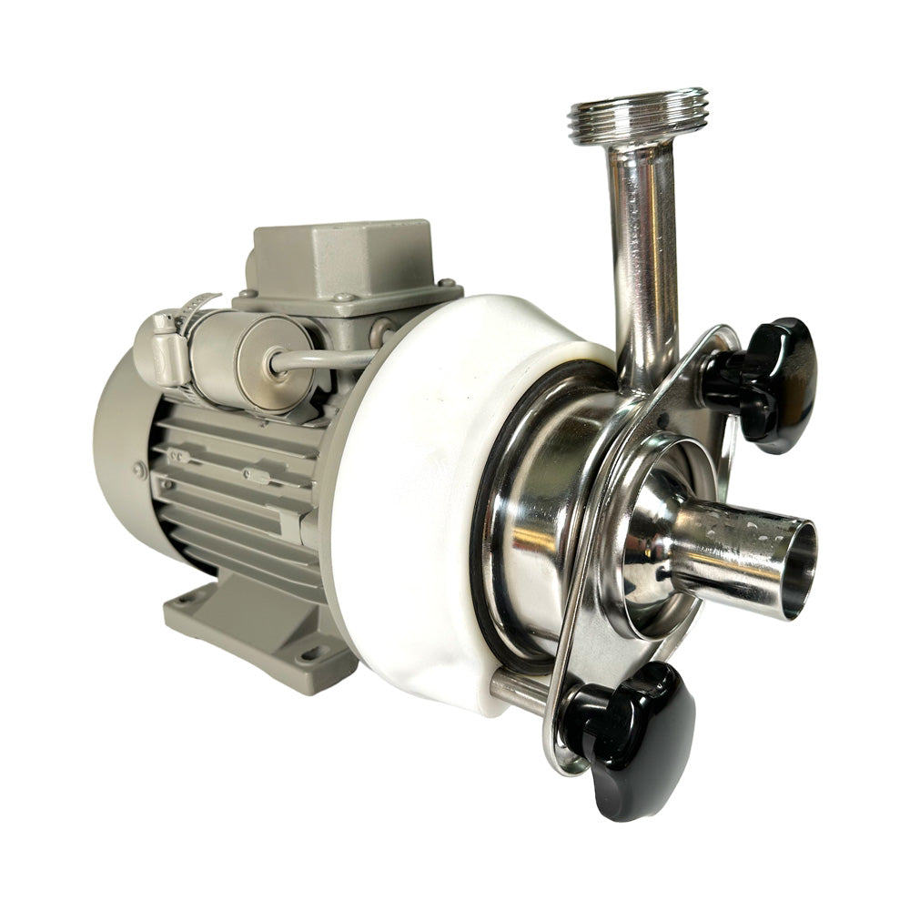 Milchpumpe IP55, ohne Spülstutzen 220V, 0,55 KW ØEinlauf 32mm, ØAuslauf 22mm 5m³ / h bei 50 Kpa