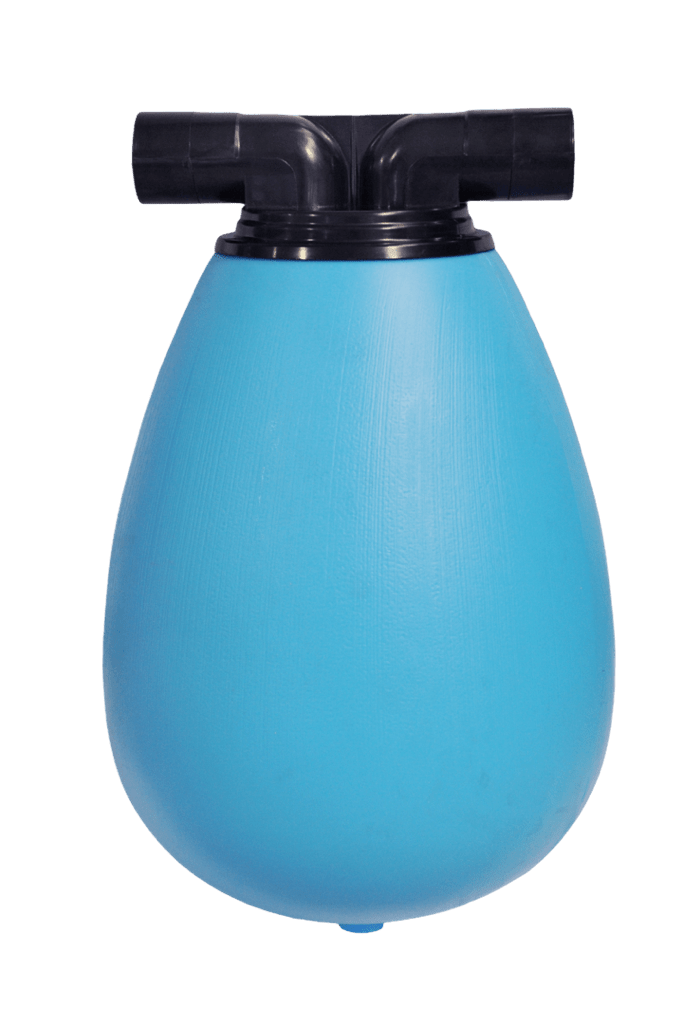Kunststoff Vakuumtank, 33 Liter, 2 x 63 mm Anschluss, winklig