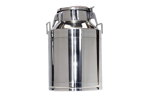 Edelstahl Transportmelkeimer, 20 Liter, mit Deckel und Klappverschluss