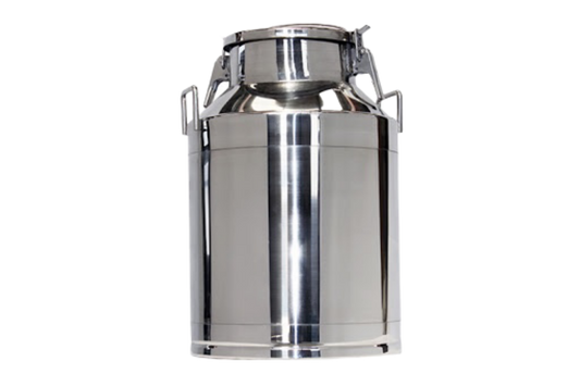 Edelstahl Transportmelkeimer, 25 Liter, mit Deckel und Klappverschluss