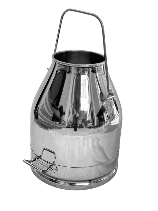 Edelstahl Melkeimer 30 Liter mit Bodengriff und 117 mm Bügelhöhe für DeLaval Melkeimerdeckel