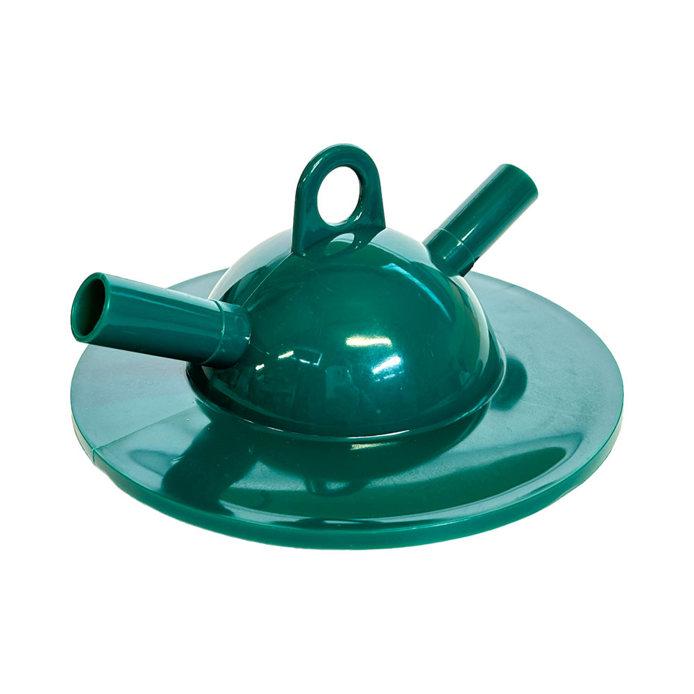 Kontrollmelkdeckel grün, mit Ausgang  Ø 20 mm, für 16 mm Schläuche