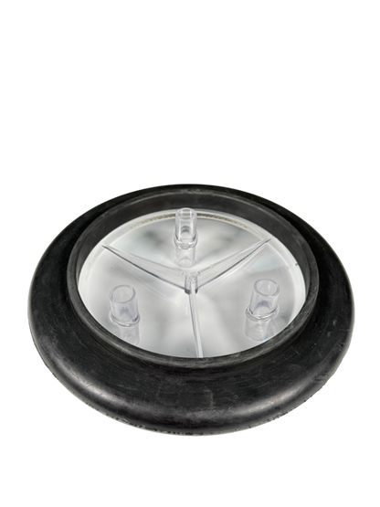 Kunststoffdeckel Ø 202 mm, mit 3 Stutzen, 2 x Stutzen ø 12 x 17 mm , 1 x Stutzen ø 10 x 14 mm inkl. Dichtung