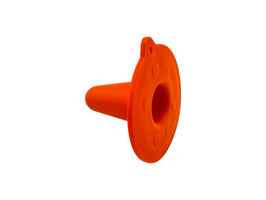 Zitzengummistopfen groß, mit großer Auflagescheibe, ø 28 mm ISO orange,