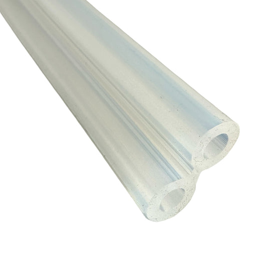 Silikon Doppelpulsschlauch 2 x ø 7 x 14 mm, weiß/transparent