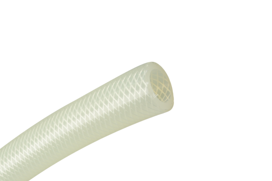 Silikon Milchtransportschlauch ø 24 mm, transparent, mit Gewebe