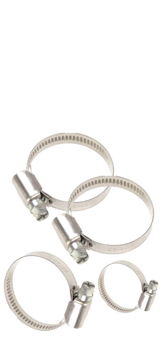 Edelstahl Schlauchschelle mit Schneckengewinde, ø 50 - 70 mm