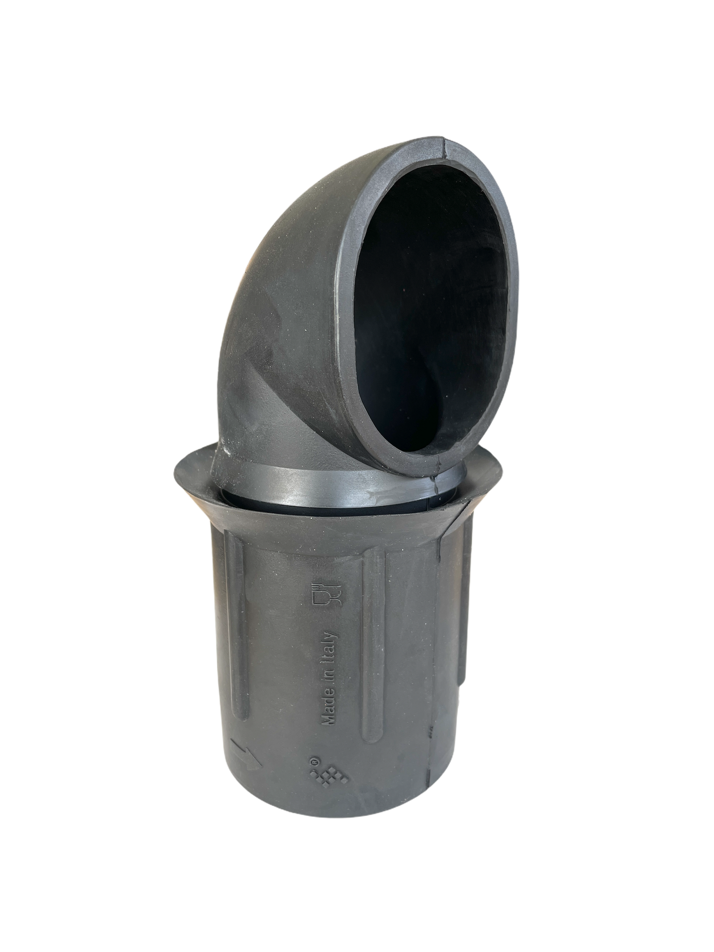 Einlaufbogen für Milchpokal Rohr ø 70 mm, Loch im Glas ø 80 mm