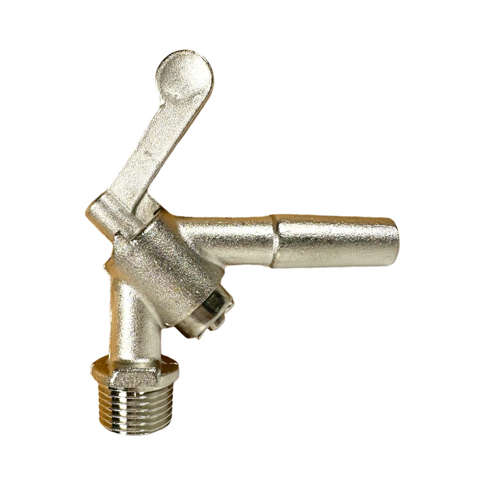 Vakuumhahn, winklig, für ½ Bohrung, vernickelt, Anschluss Ø 14mm
