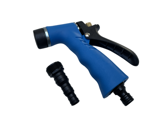 Euterbrause blau, mit Schnellanschluss (Gardena) und Schlauchanschluss für ø 14-20 mm